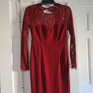 Burgundy Floor-length Gown